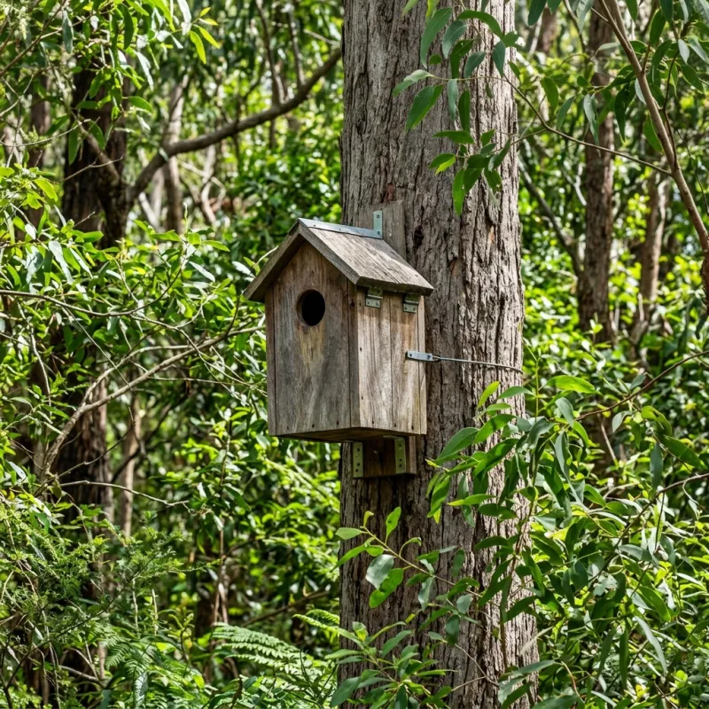 Animal nesting box installed as a humane alternative to a Safety Beach roof cavity