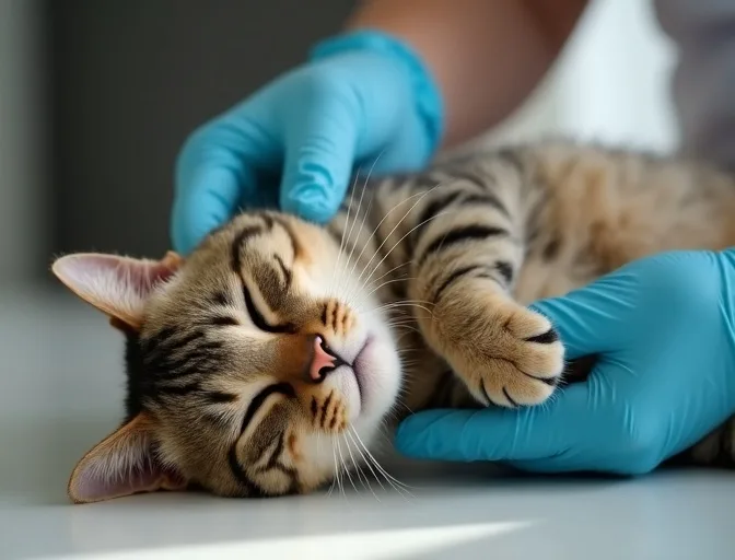 Specialist carefully handling a deceased cat with dignity in Safety Beach